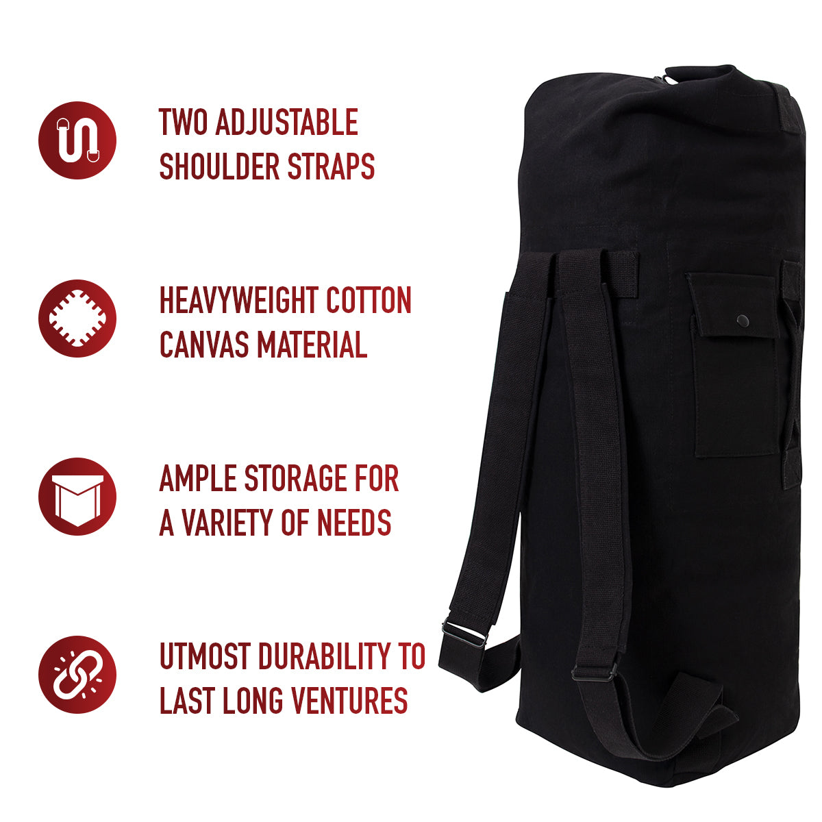 Rothco G.I. Style Canvas Double Strap Duffle Bag LARSON TACTICAL SUPPLY