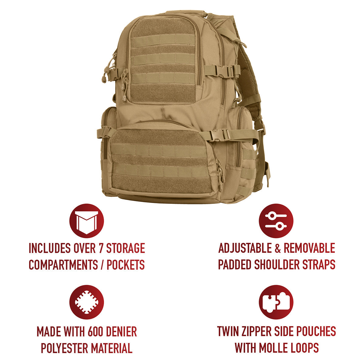 Rothco Multi-Chamber MOLLE Assault Pack LARSON TACTICAL SUPPLY