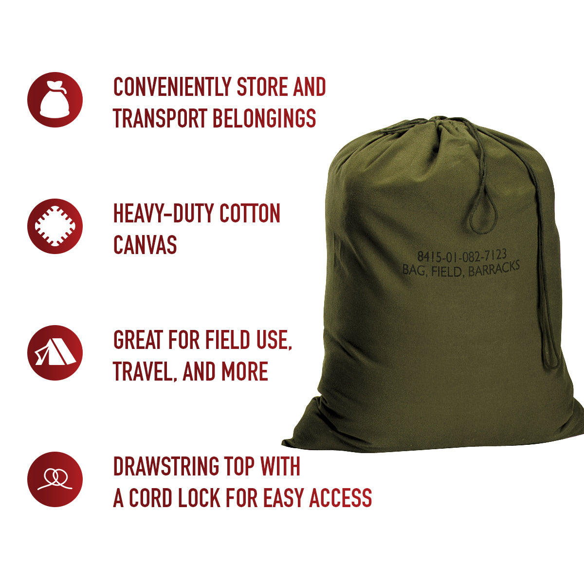 Rothco Canvas Barracks Bag LARSON TACTICAL SUPPLY