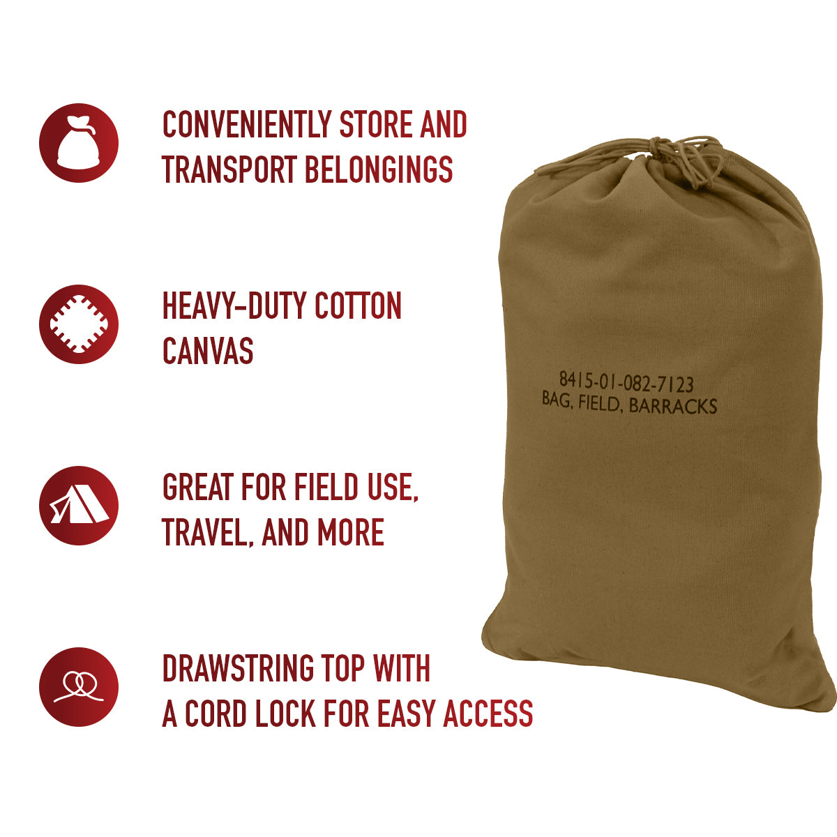 Rothco Canvas Barracks Bag LARSON TACTICAL SUPPLY