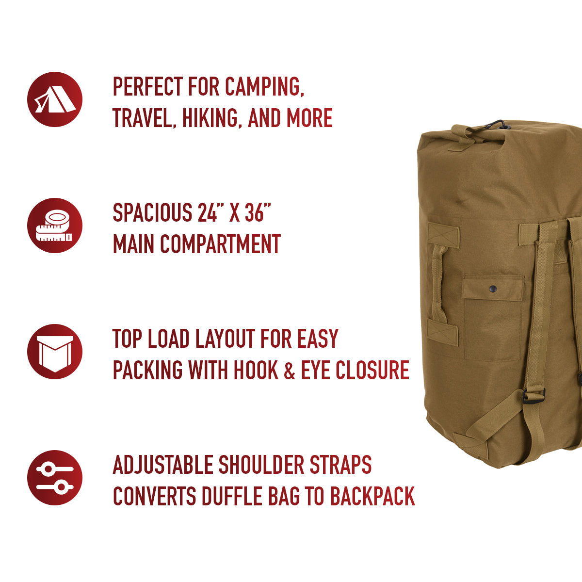 Rothco G.I. Type Enhanced Double Strap Duffle Bag LARSON TACTICAL SUPPLY