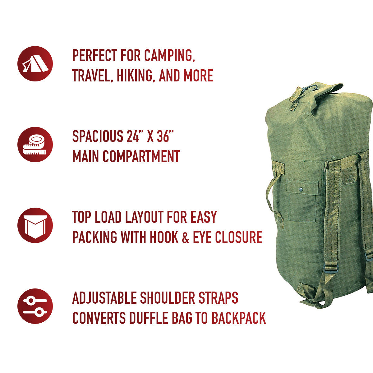 Rothco G.I. Type Enhanced Double Strap Duffle Bag LARSON TACTICAL SUPPLY