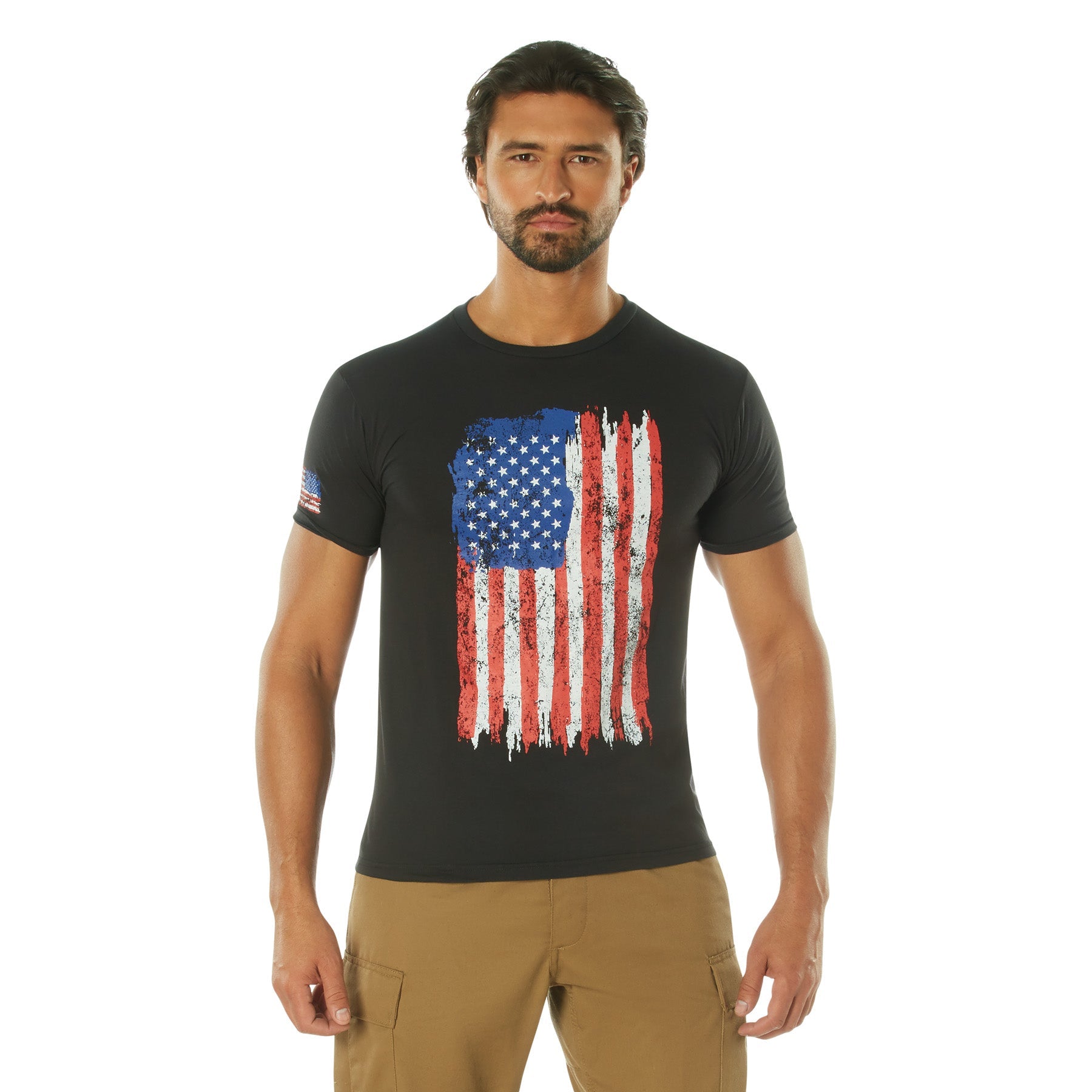Rothco Distressed US Flag Athletic Fit T-Shirt LARSON TACTICAL SUPPLY