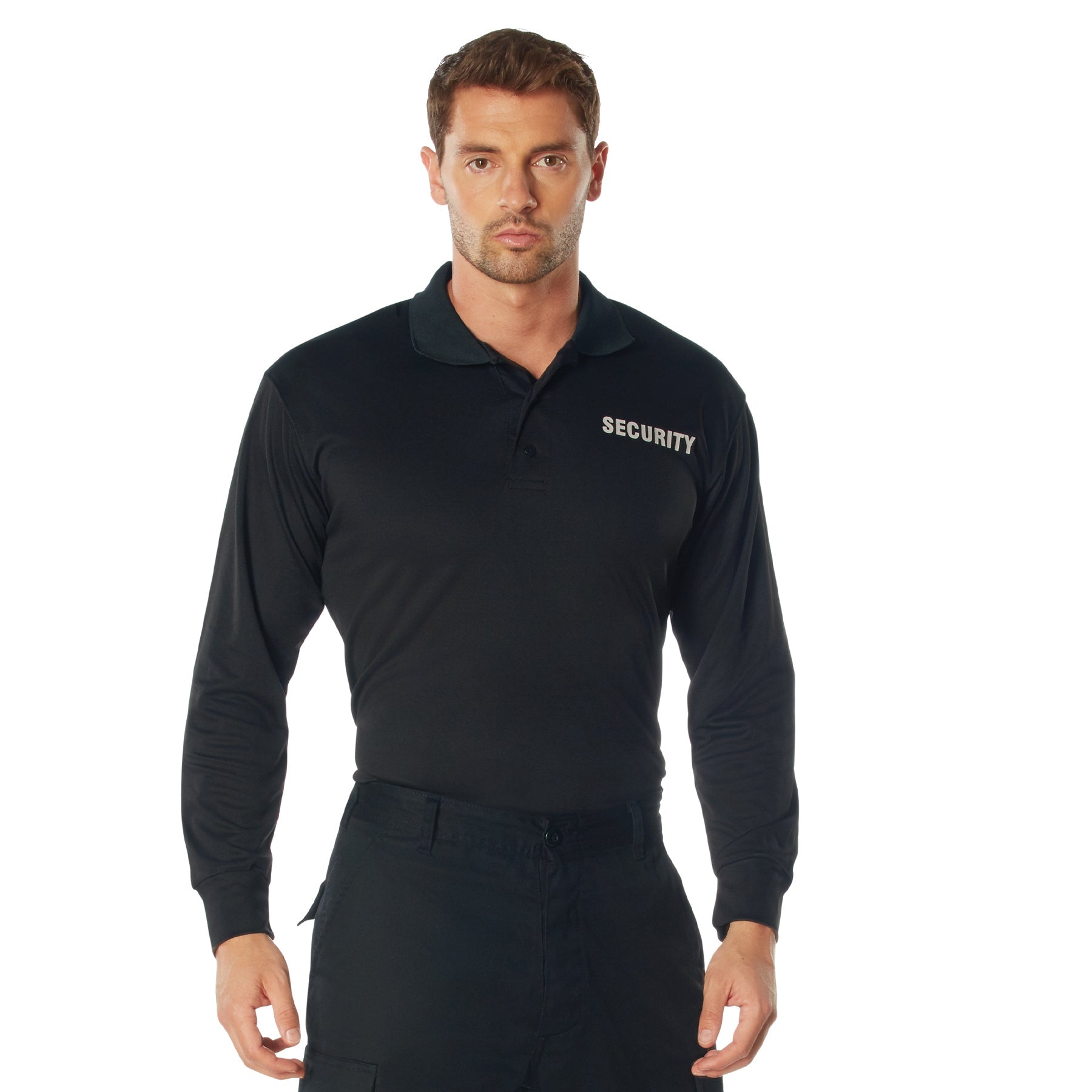 Rothco Moisture Wicking Long Sleeve Security Polo LARSON TACTICAL SUPPLY