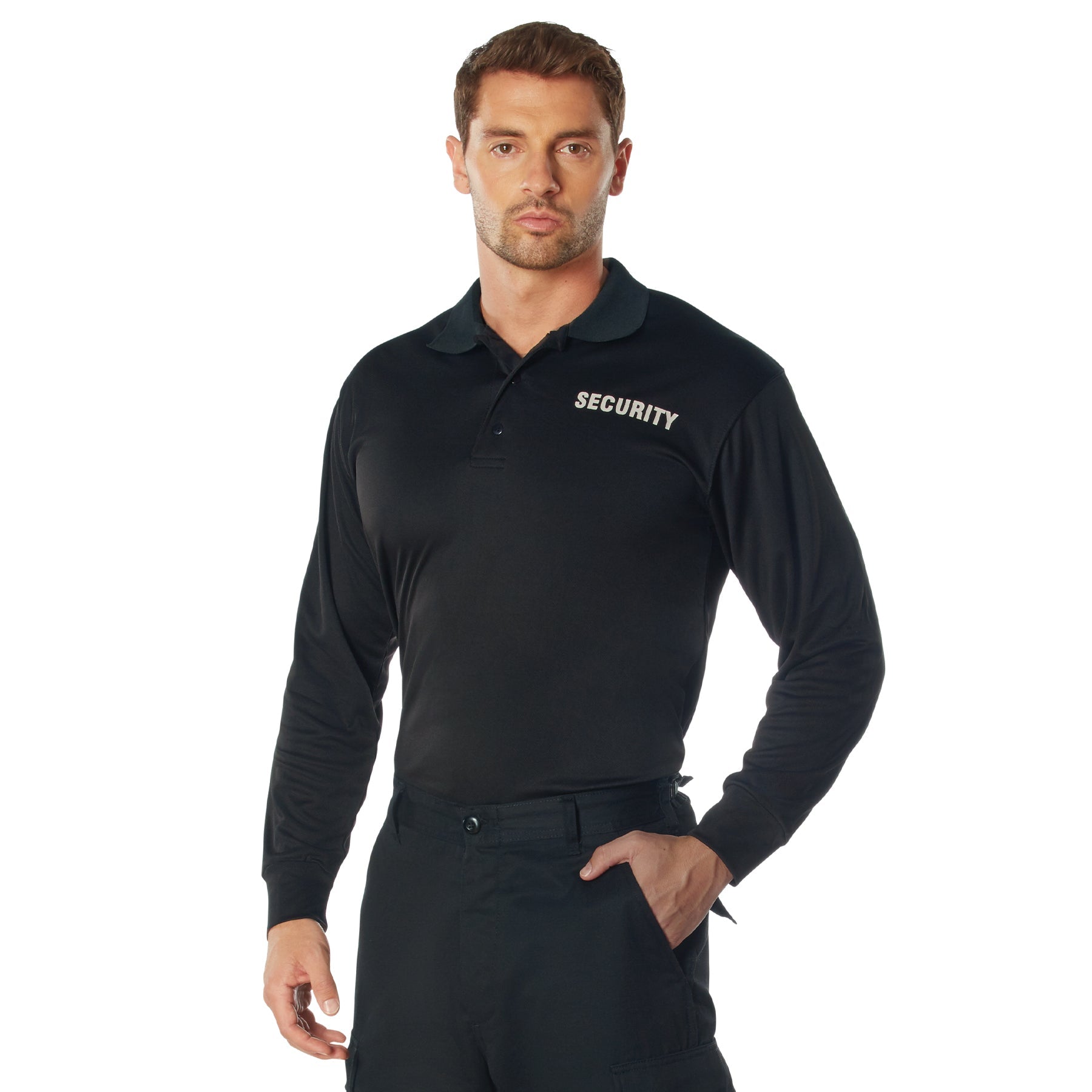 Rothco Moisture Wicking Long Sleeve Security Polo LARSON TACTICAL SUPPLY