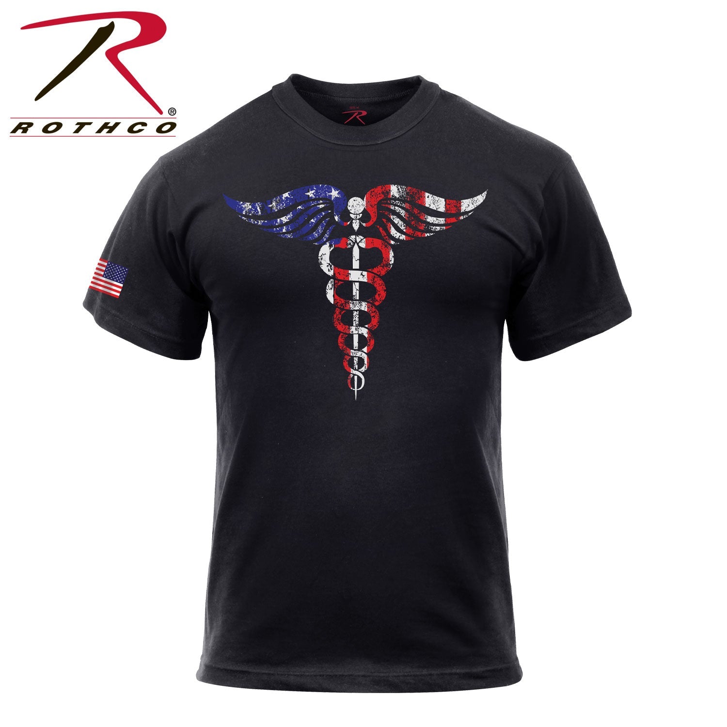 Rothco Medical Symbol (Caduceus) T-Shirt - Black LARSON TACTICAL SUPPLY