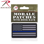 Rothco PVC Thin Blue Line Flag Patch - Hook Back LARSON TACTICAL SUPPLY