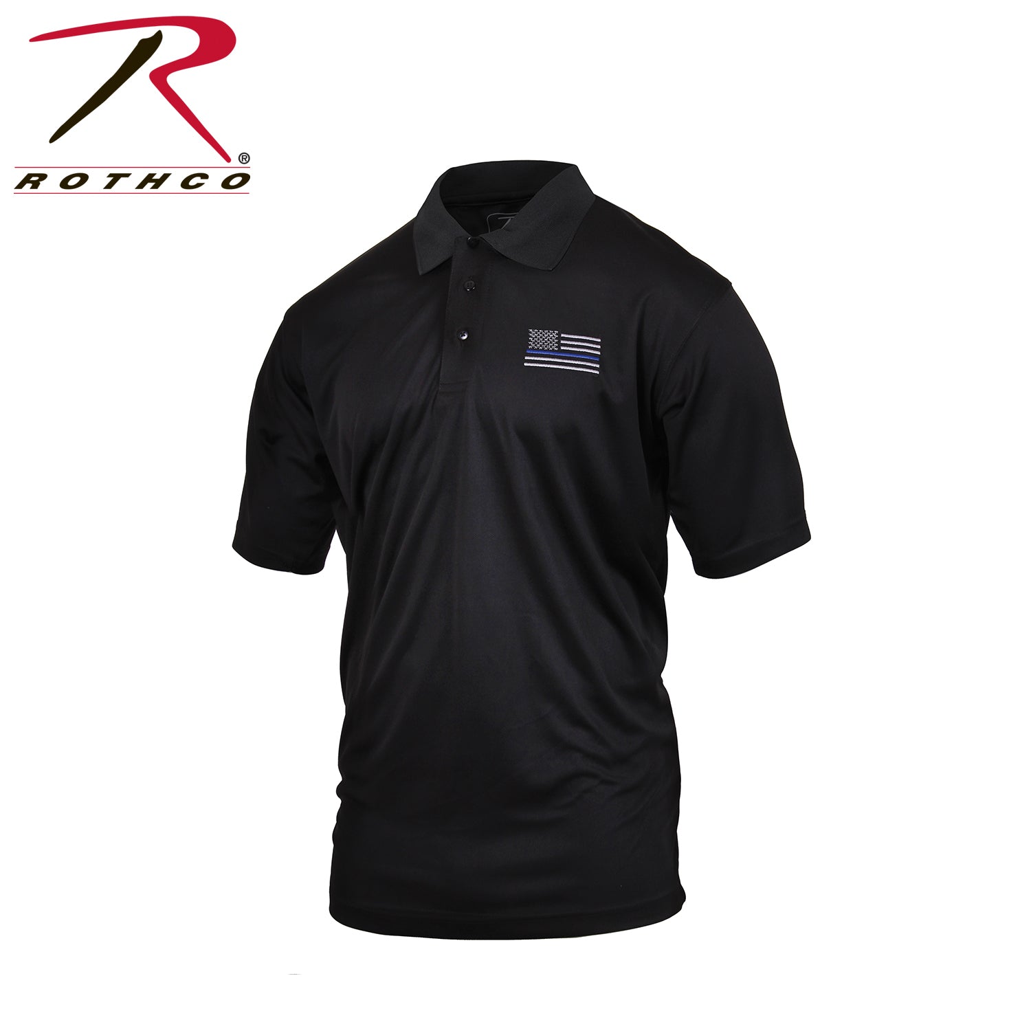 Rothco Thin Blue Line Moisture Wicking Polo LARSON TACTICAL SUPPLY