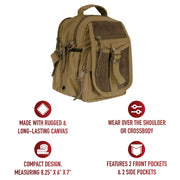 Rothco Vintage Canvas & Leather Travel Shoulder Bag LARSON TACTICAL SUPPLY