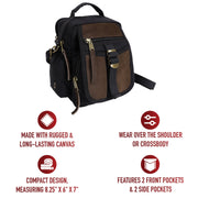 Rothco Vintage Canvas & Leather Travel Shoulder Bag LARSON TACTICAL SUPPLY