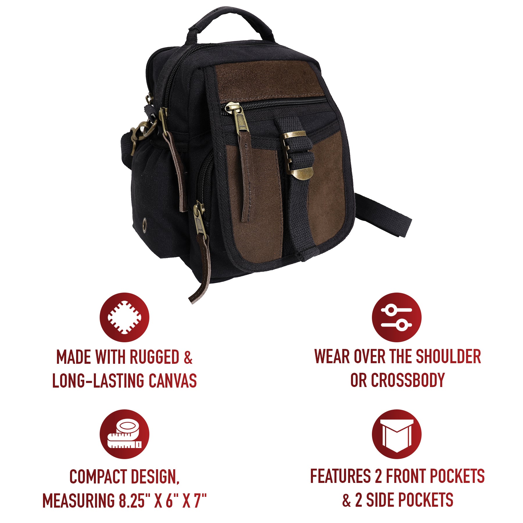 Rothco Vintage Canvas & Leather Travel Shoulder Bag LARSON TACTICAL SUPPLY