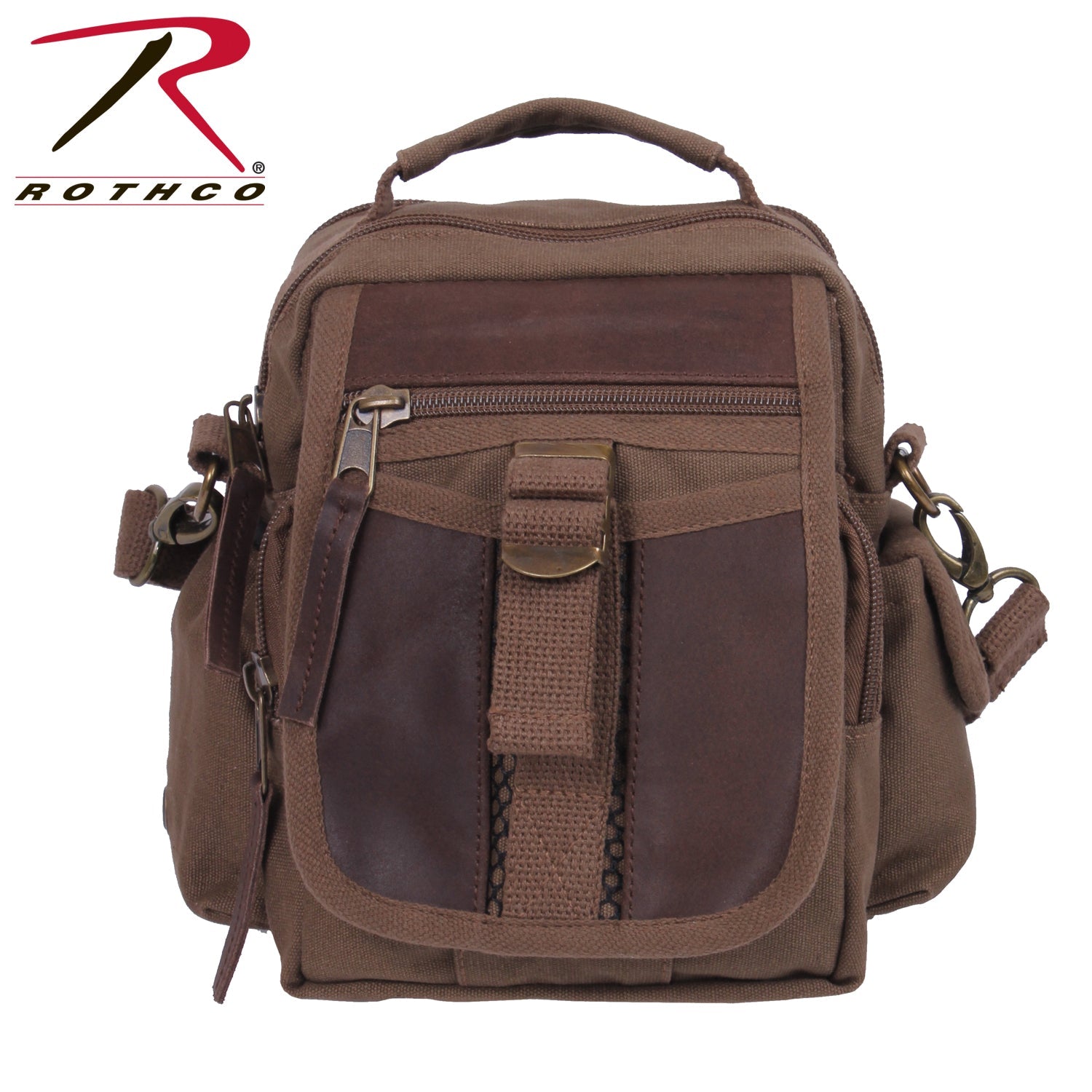 Rothco Vintage Canvas & Leather Travel Shoulder Bag LARSON TACTICAL SUPPLY