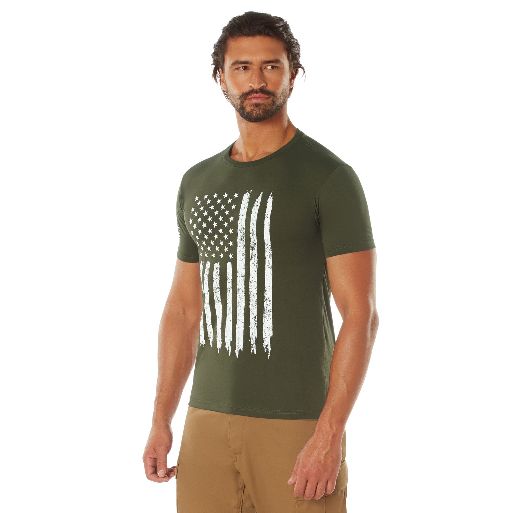 Rothco Distressed US Flag Athletic Fit T-Shirt LARSON TACTICAL SUPPLY