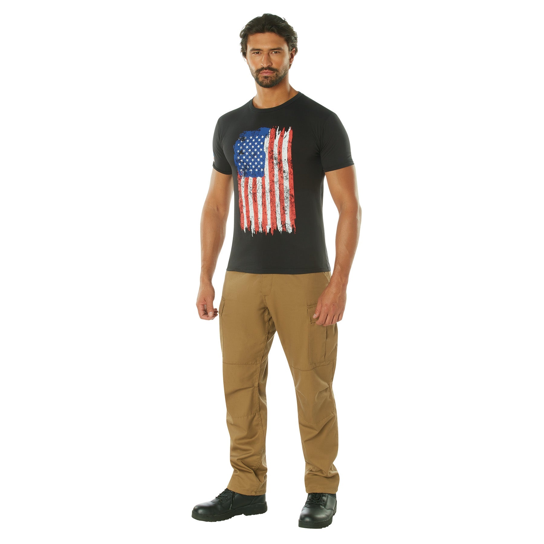 Rothco Distressed US Flag Athletic Fit T-Shirt LARSON TACTICAL SUPPLY