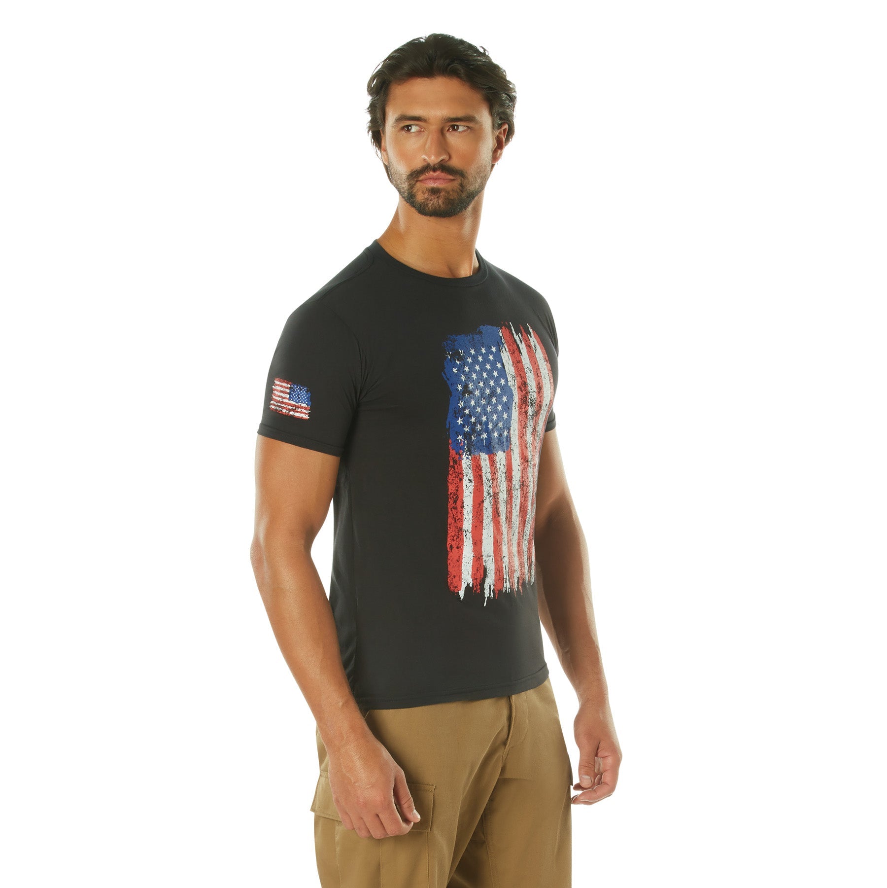Rothco Distressed US Flag Athletic Fit T-Shirt LARSON TACTICAL SUPPLY