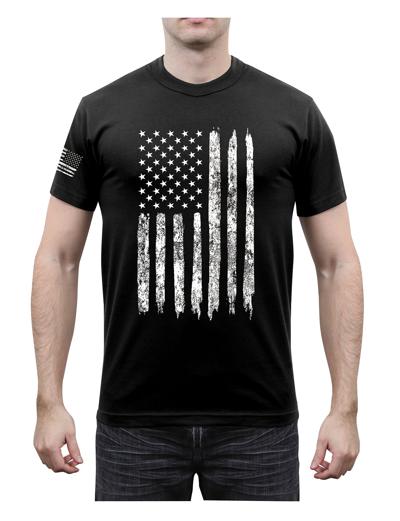 Rothco Distressed US Flag Athletic Fit T-Shirt LARSON TACTICAL SUPPLY