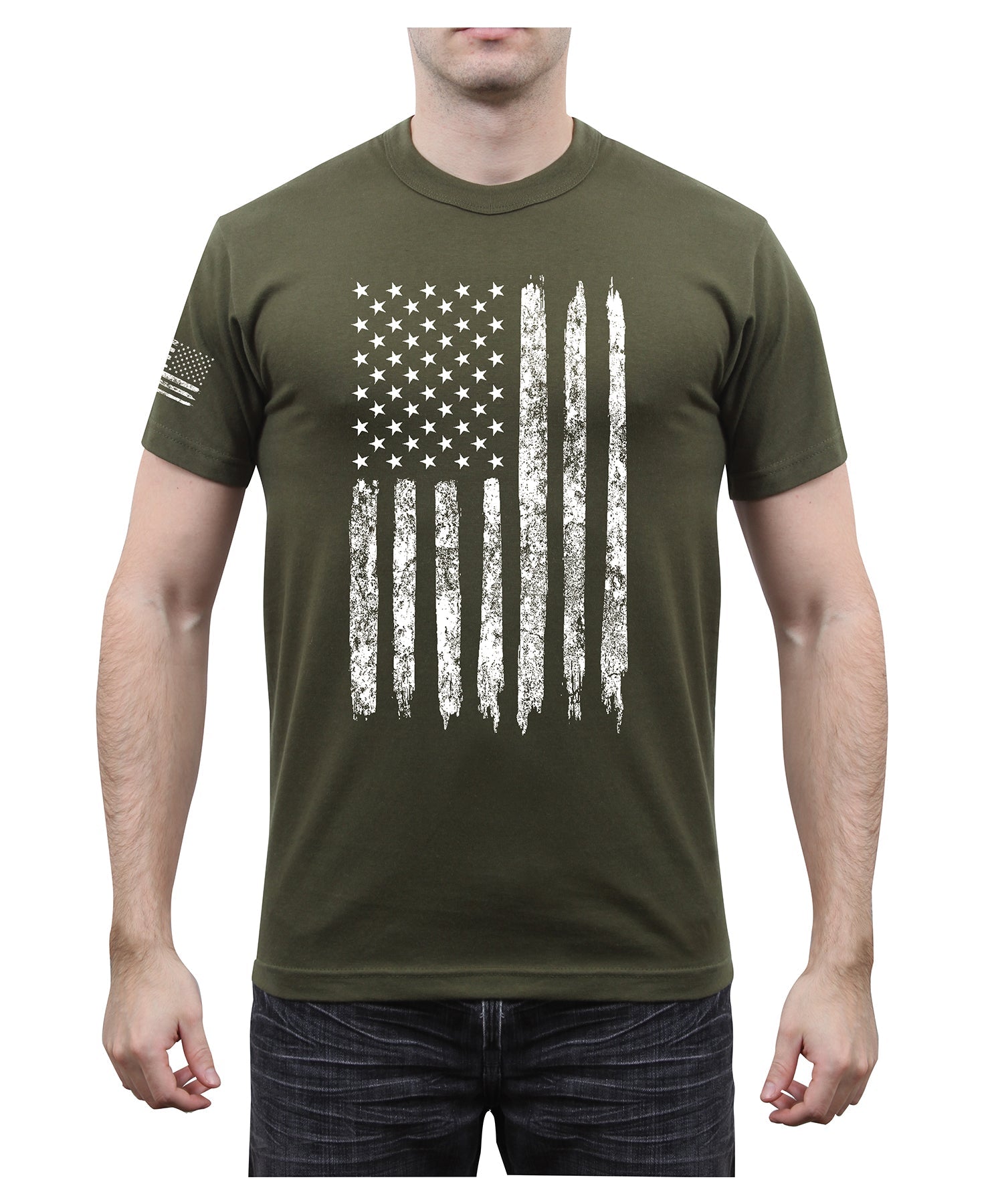 Rothco Distressed US Flag Athletic Fit T-Shirt LARSON TACTICAL SUPPLY
