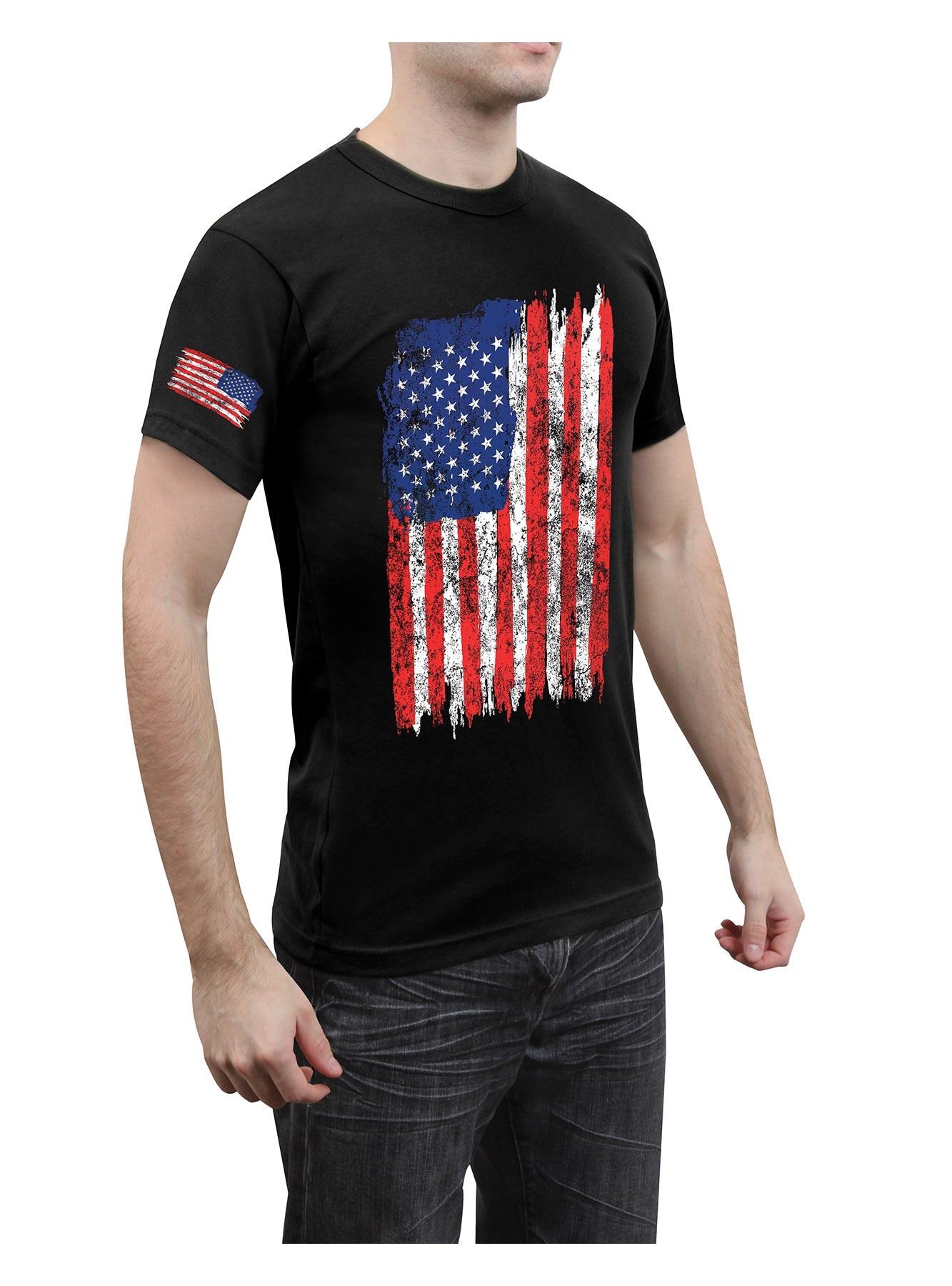 Rothco Distressed US Flag Athletic Fit T-Shirt LARSON TACTICAL SUPPLY