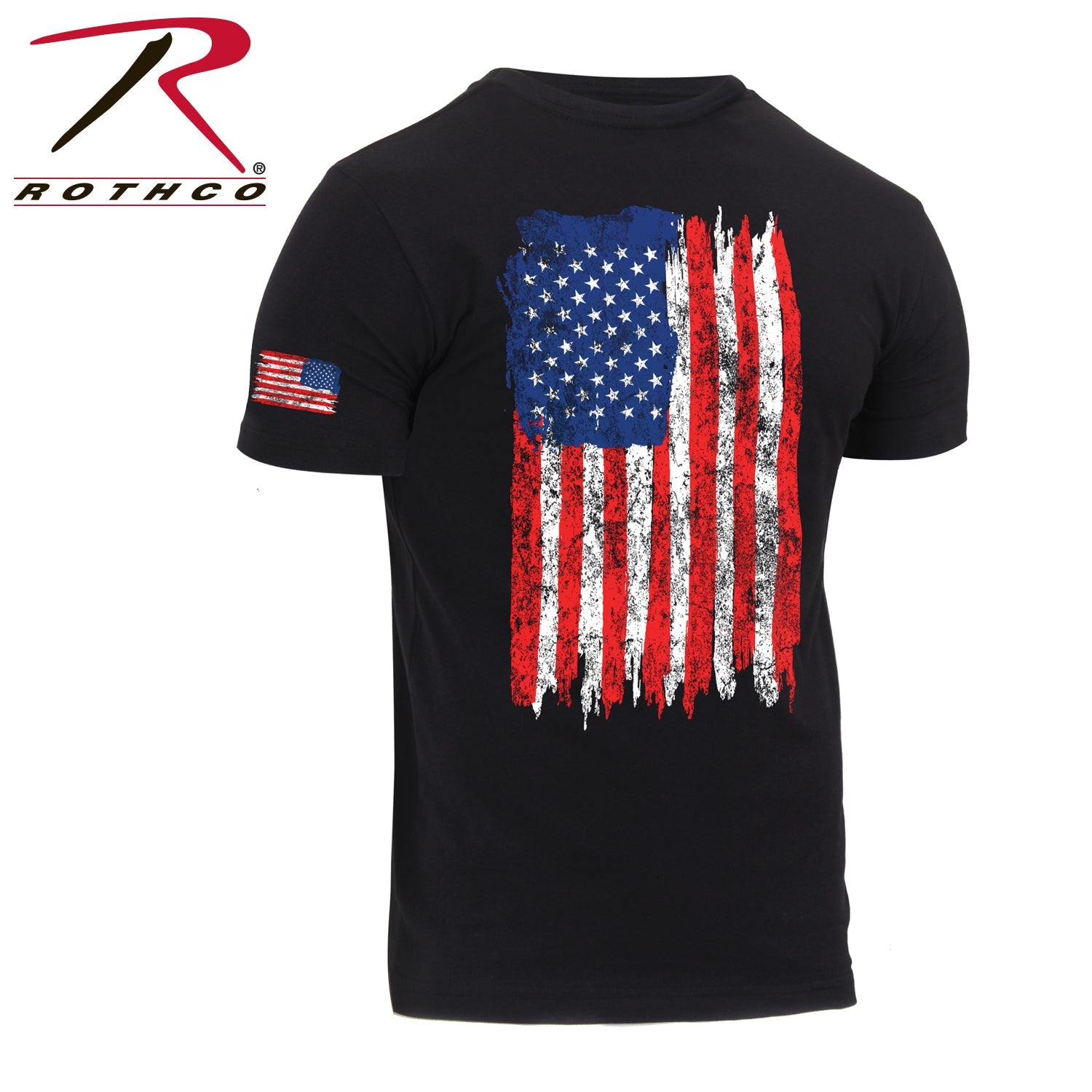 Rothco Distressed US Flag Athletic Fit T-Shirt LARSON TACTICAL SUPPLY