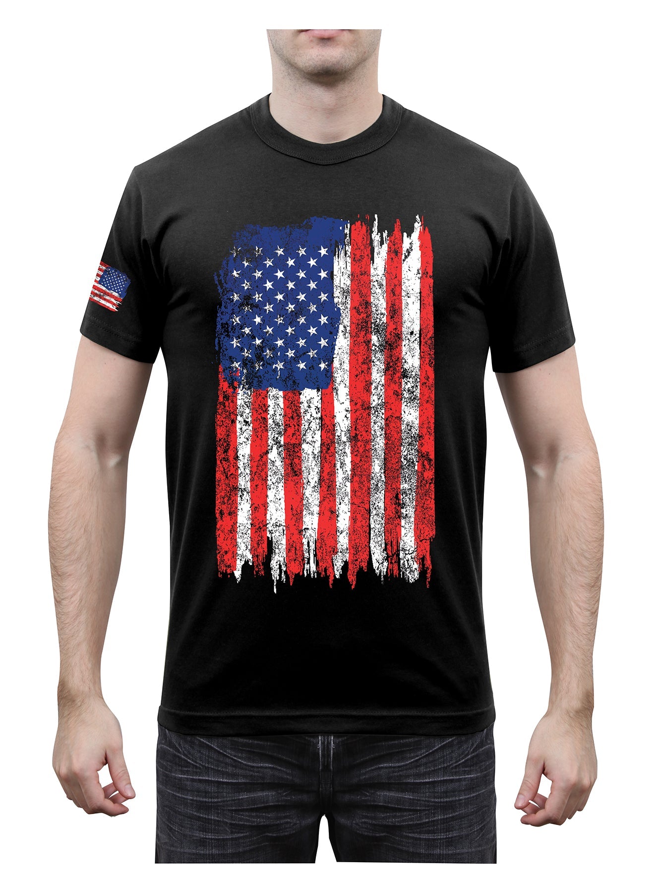 Rothco Distressed US Flag Athletic Fit T-Shirt LARSON TACTICAL SUPPLY