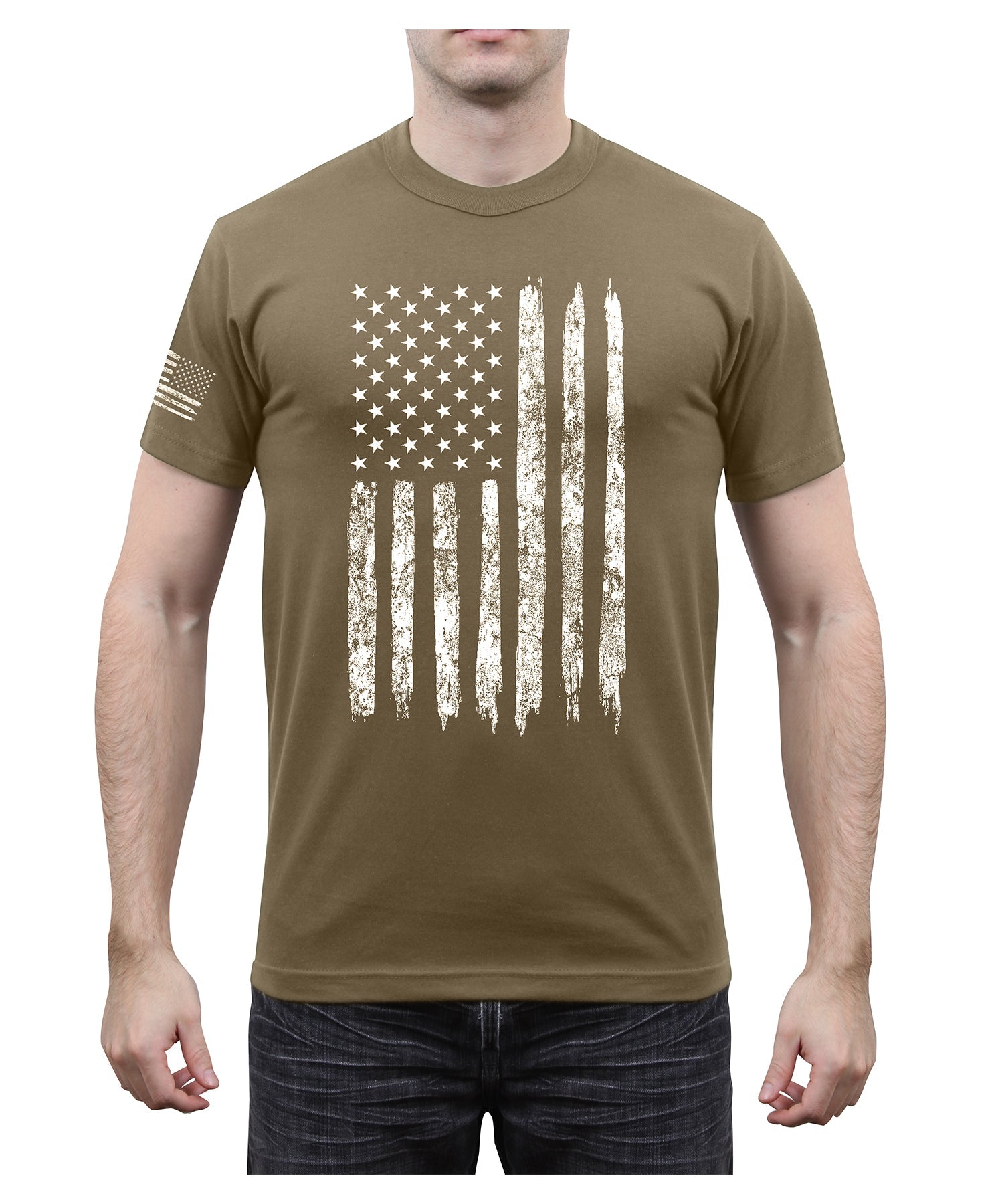 Rothco Distressed US Flag Athletic Fit T-Shirt LARSON TACTICAL SUPPLY