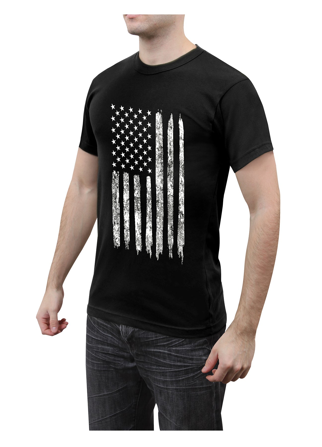 Rothco Distressed US Flag Athletic Fit T-Shirt LARSON TACTICAL SUPPLY