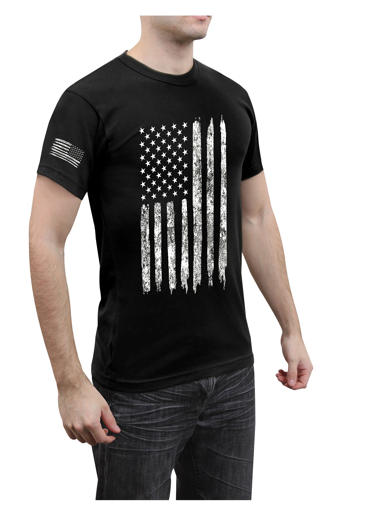 Rothco Distressed US Flag Athletic Fit T-Shirt LARSON TACTICAL SUPPLY