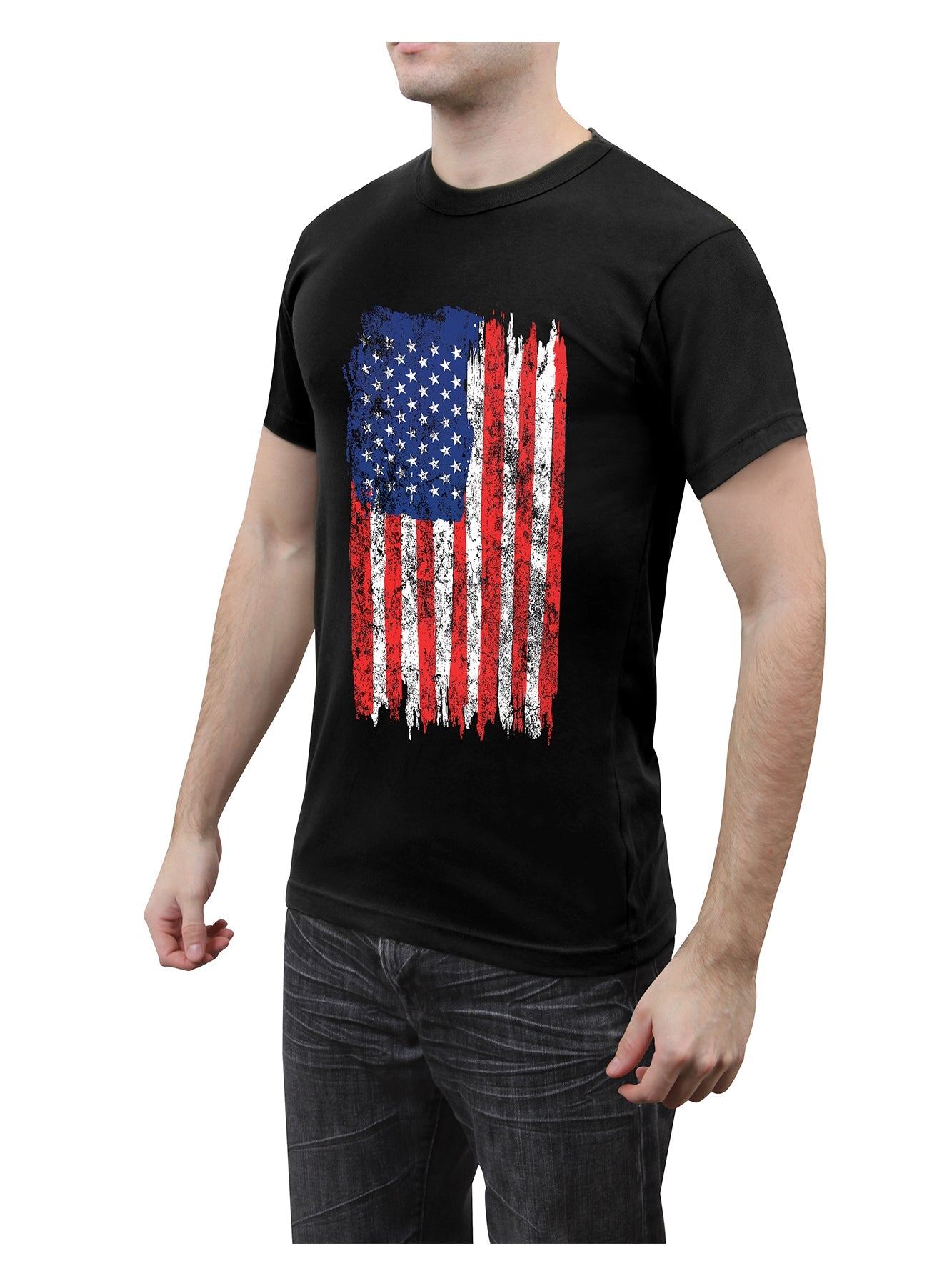 Rothco Distressed US Flag Athletic Fit T-Shirt LARSON TACTICAL SUPPLY