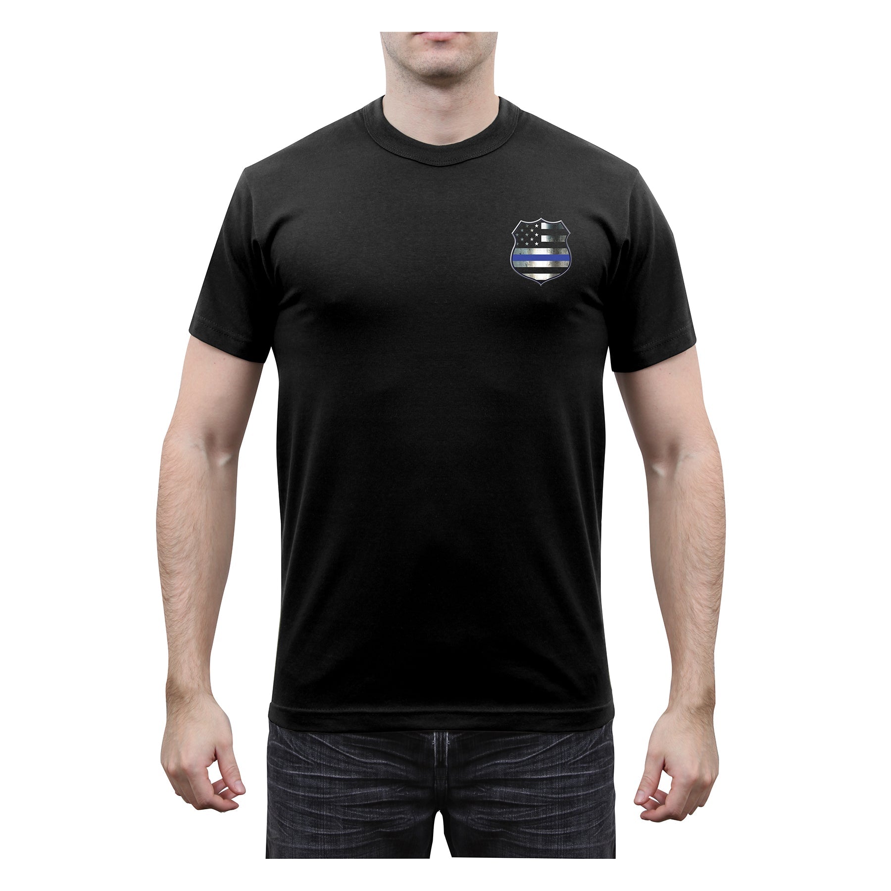 Rothco Thin Blue Line Shield T-Shirt LARSON TACTICAL SUPPLY