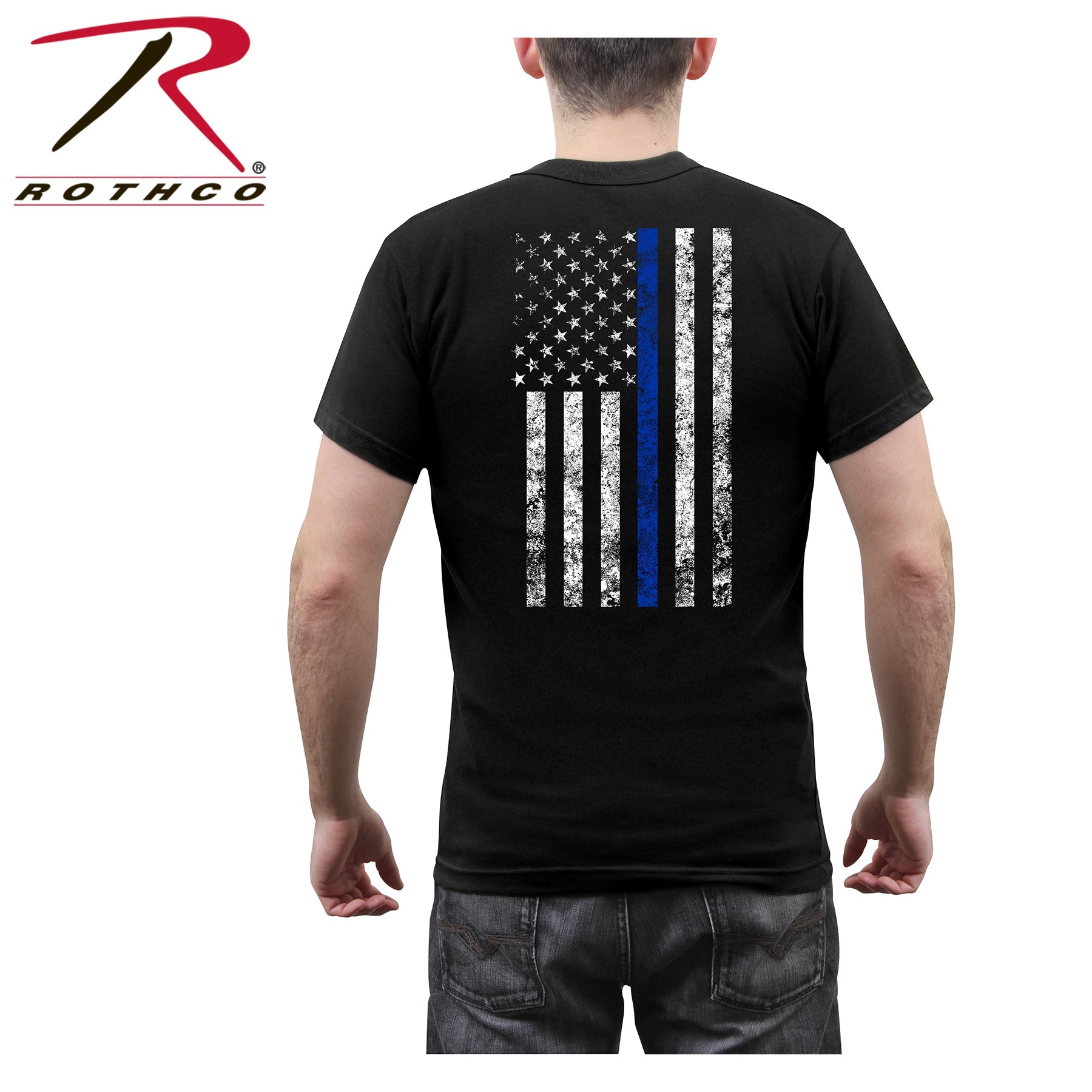 Rothco Thin Blue Line Shield T-Shirt LARSON TACTICAL SUPPLY