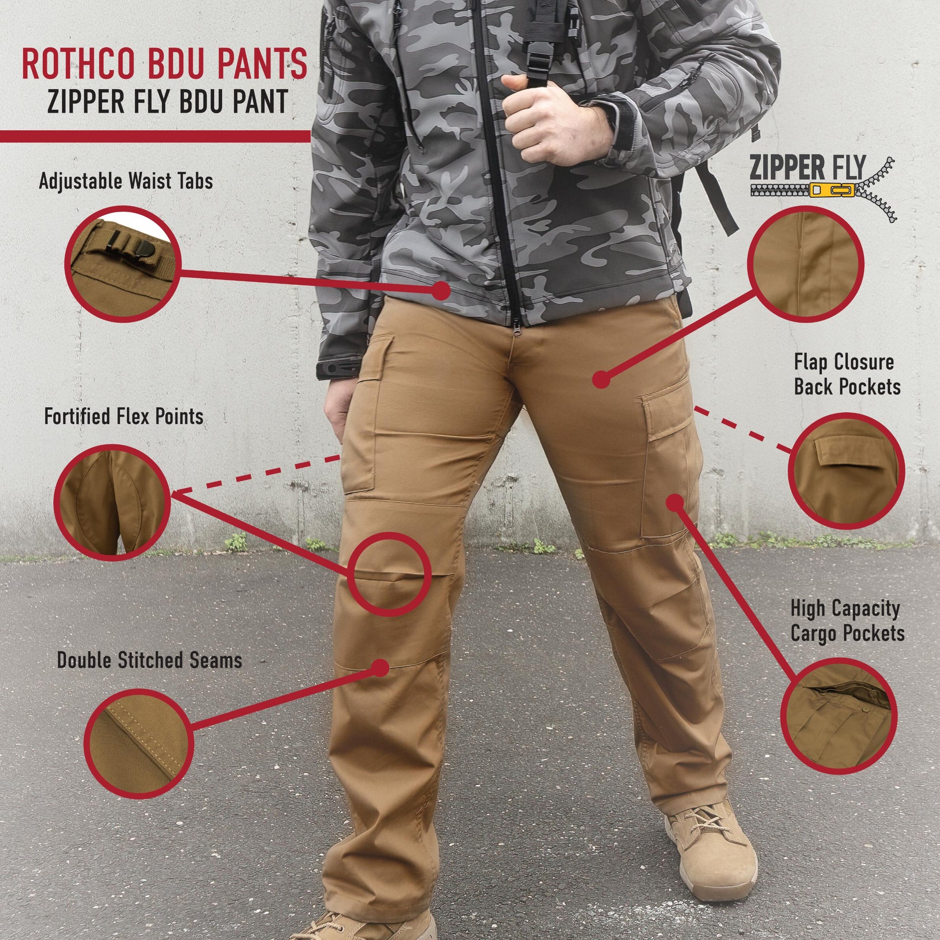 Rothco Relaxed Fit Zipper Fly BDU Pants LARSON TACTICAL SUPPLY