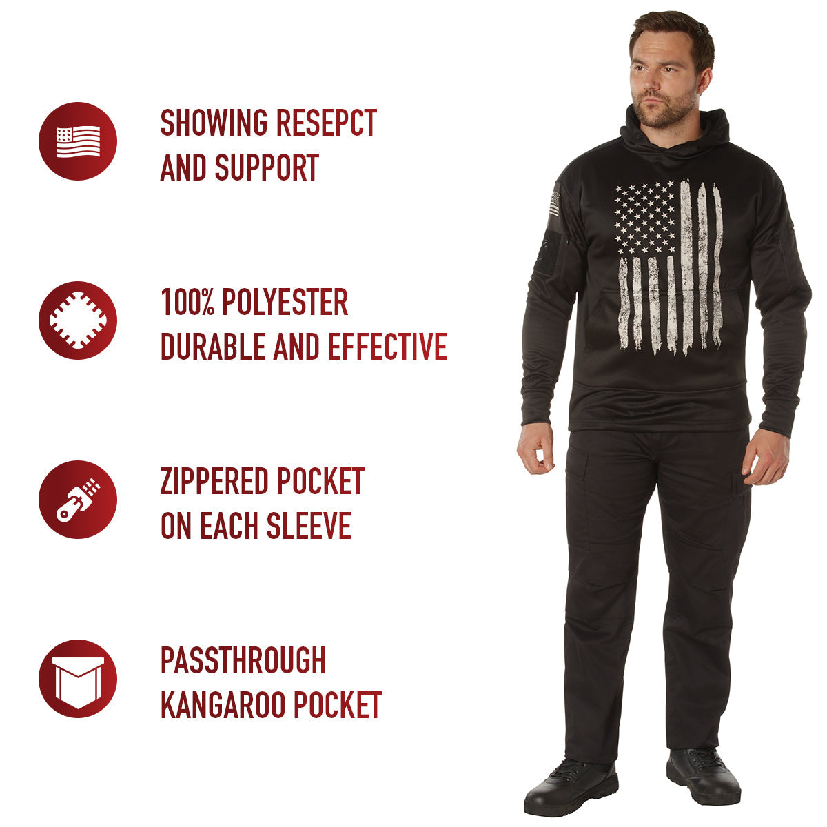 Rothco Concealed Carry U.S. Flag Hoodie LARSON TACTICAL SUPPLY