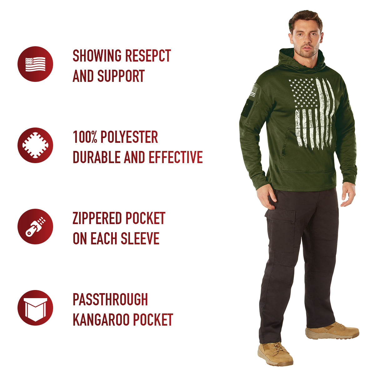 Rothco Concealed Carry U.S. Flag Hoodie LARSON TACTICAL SUPPLY