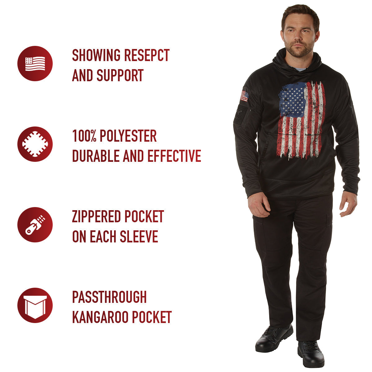 Rothco Concealed Carry U.S. Flag Hoodie LARSON TACTICAL SUPPLY