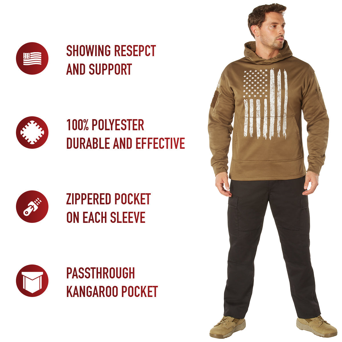 Rothco Concealed Carry U.S. Flag Hoodie LARSON TACTICAL SUPPLY