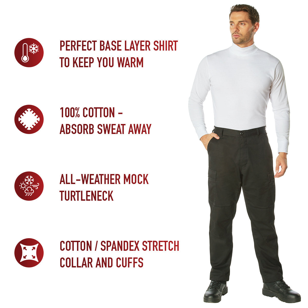 Rothco Mock Turtleneck LARSON TACTICAL SUPPLY