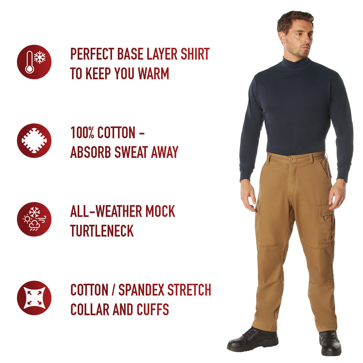 Rothco Mock Turtleneck LARSON TACTICAL SUPPLY