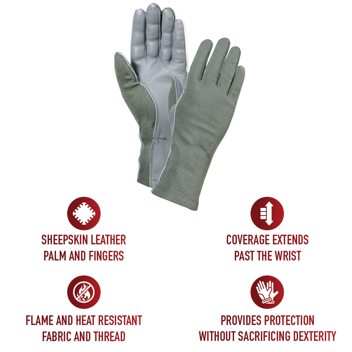 Rothco G.I. Type Flame & Heat Resistant Flight Gloves LARSON TACTICAL SUPPLY