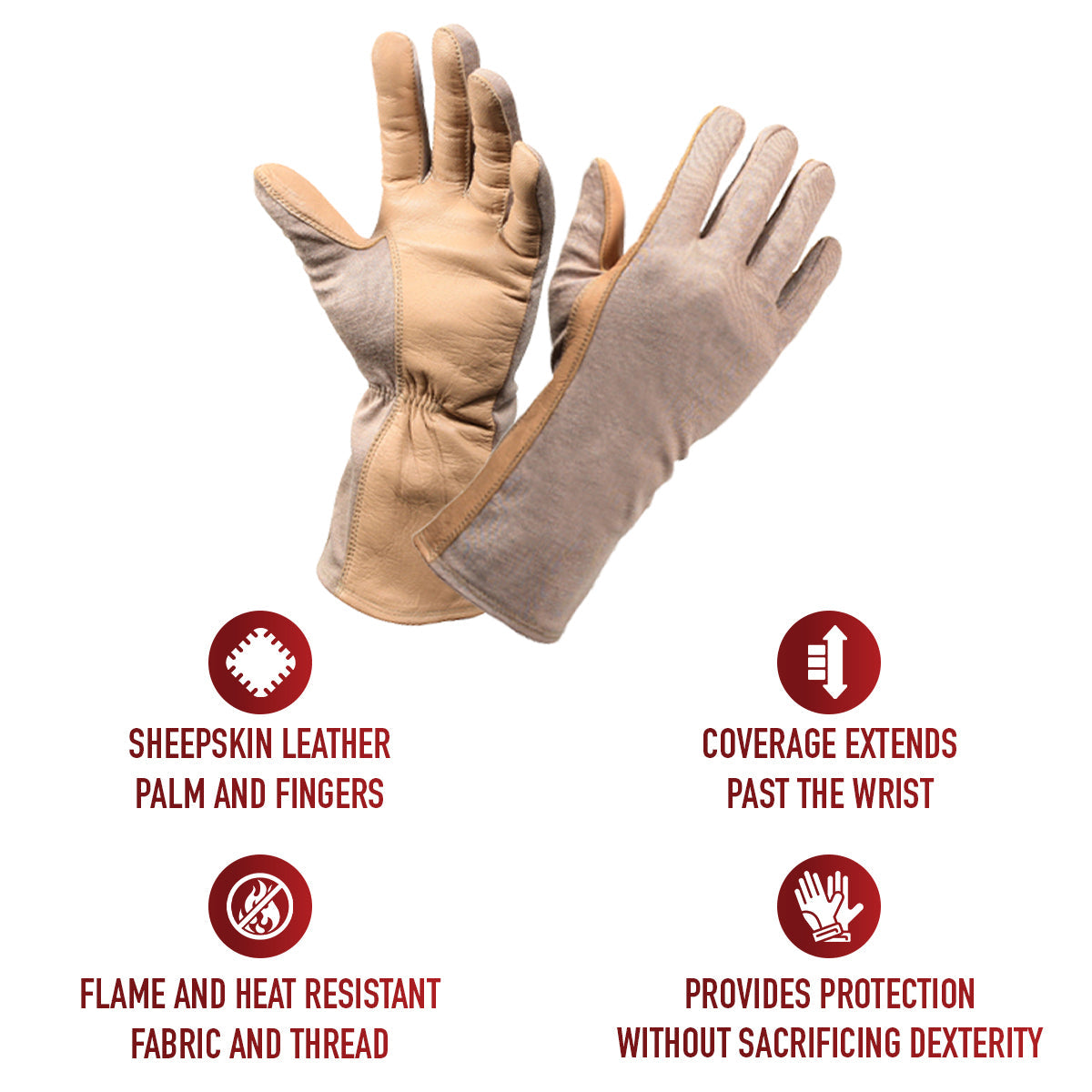 Rothco G.I. Type Flame & Heat Resistant Flight Gloves LARSON TACTICAL SUPPLY