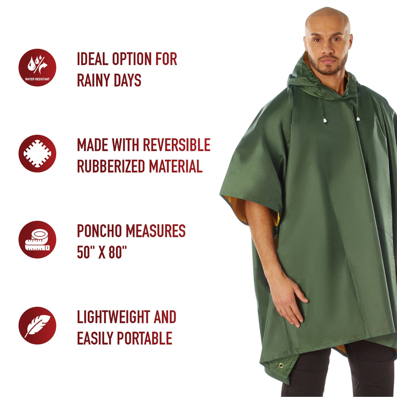 Rothco Reversible Rubberized Poncho LARSON TACTICAL SUPPLY
