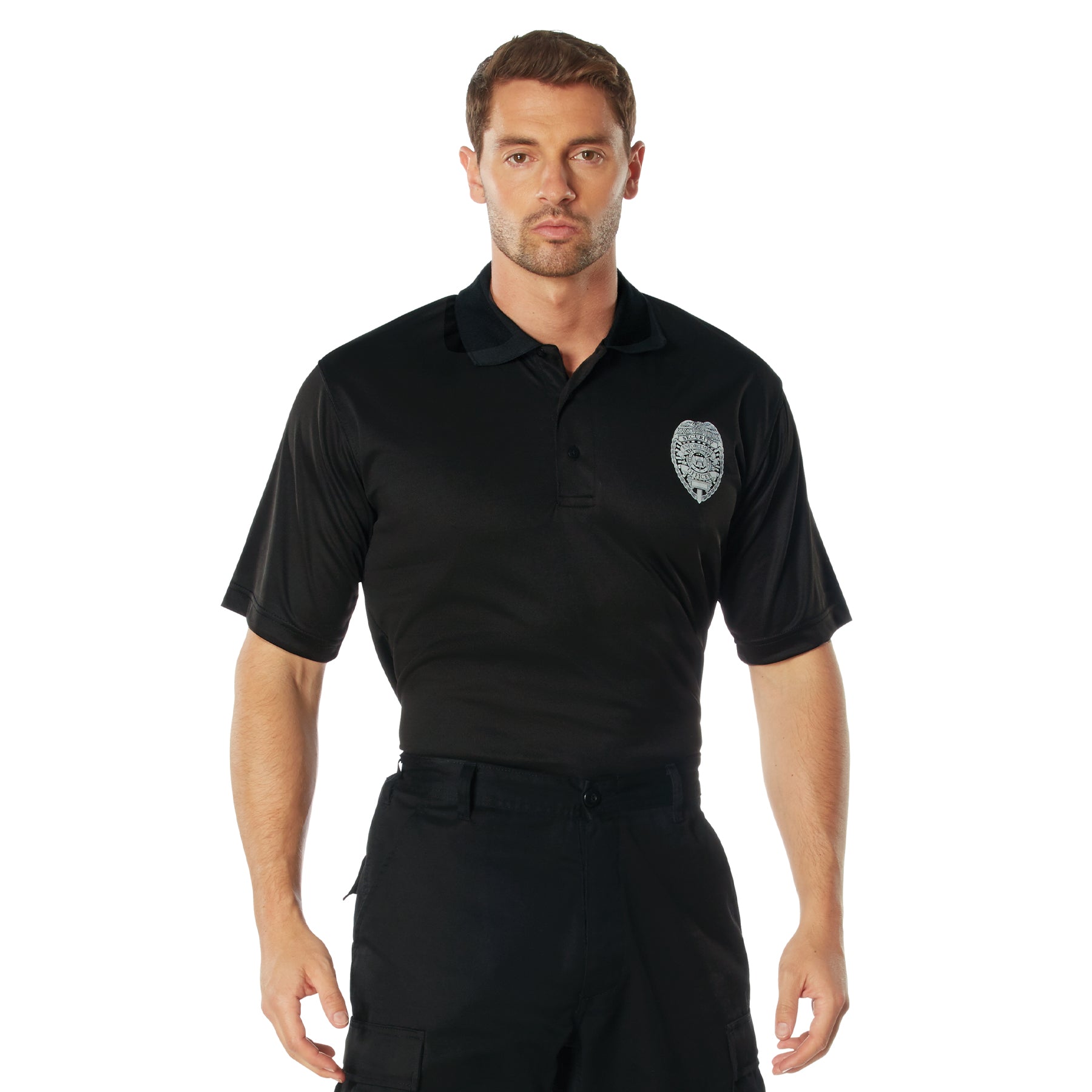 Rothco Moisture Wicking Security Polo Shirt With Badge LARSON TACTICAL SUPPLY
