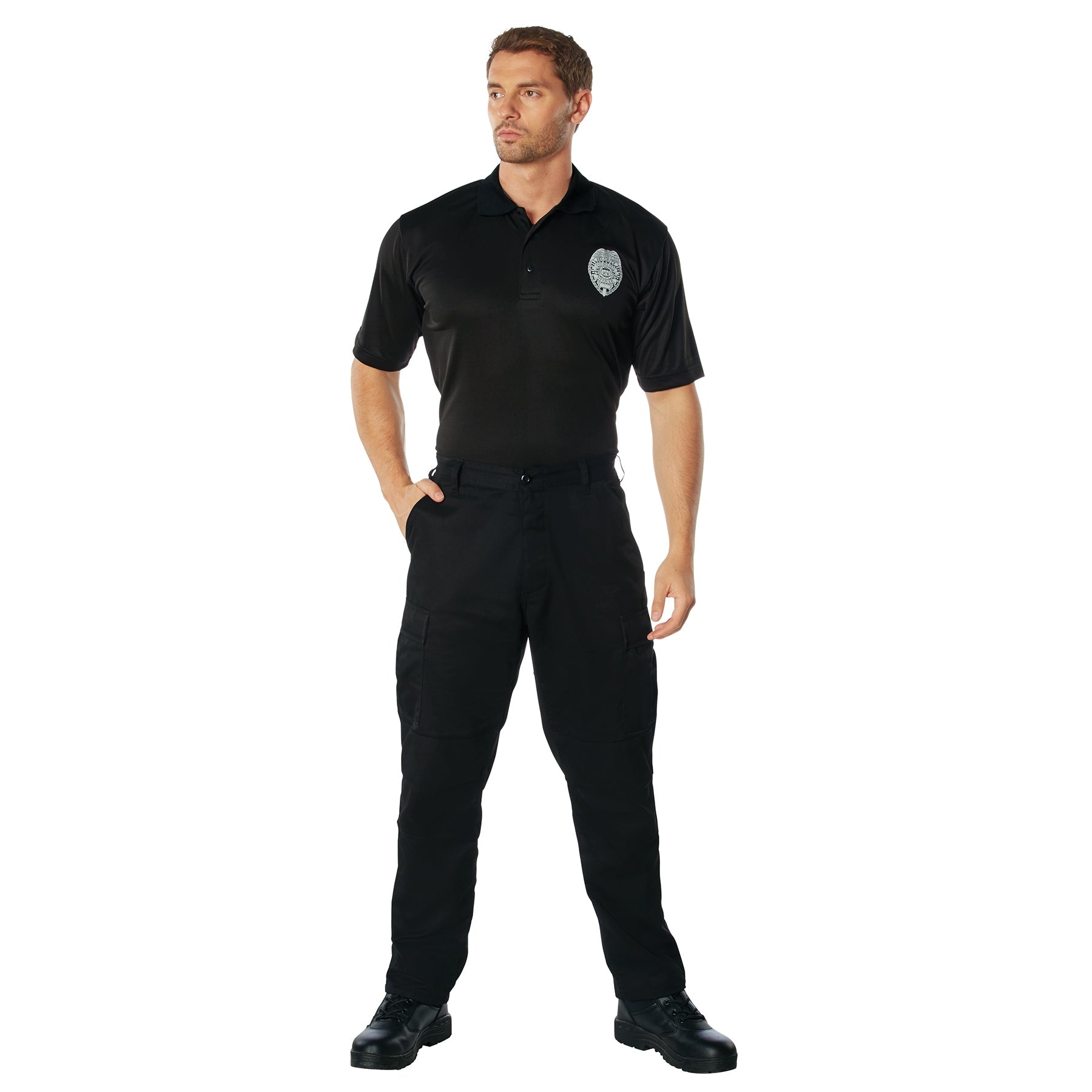 Rothco Moisture Wicking Security Polo Shirt With Badge LARSON TACTICAL SUPPLY