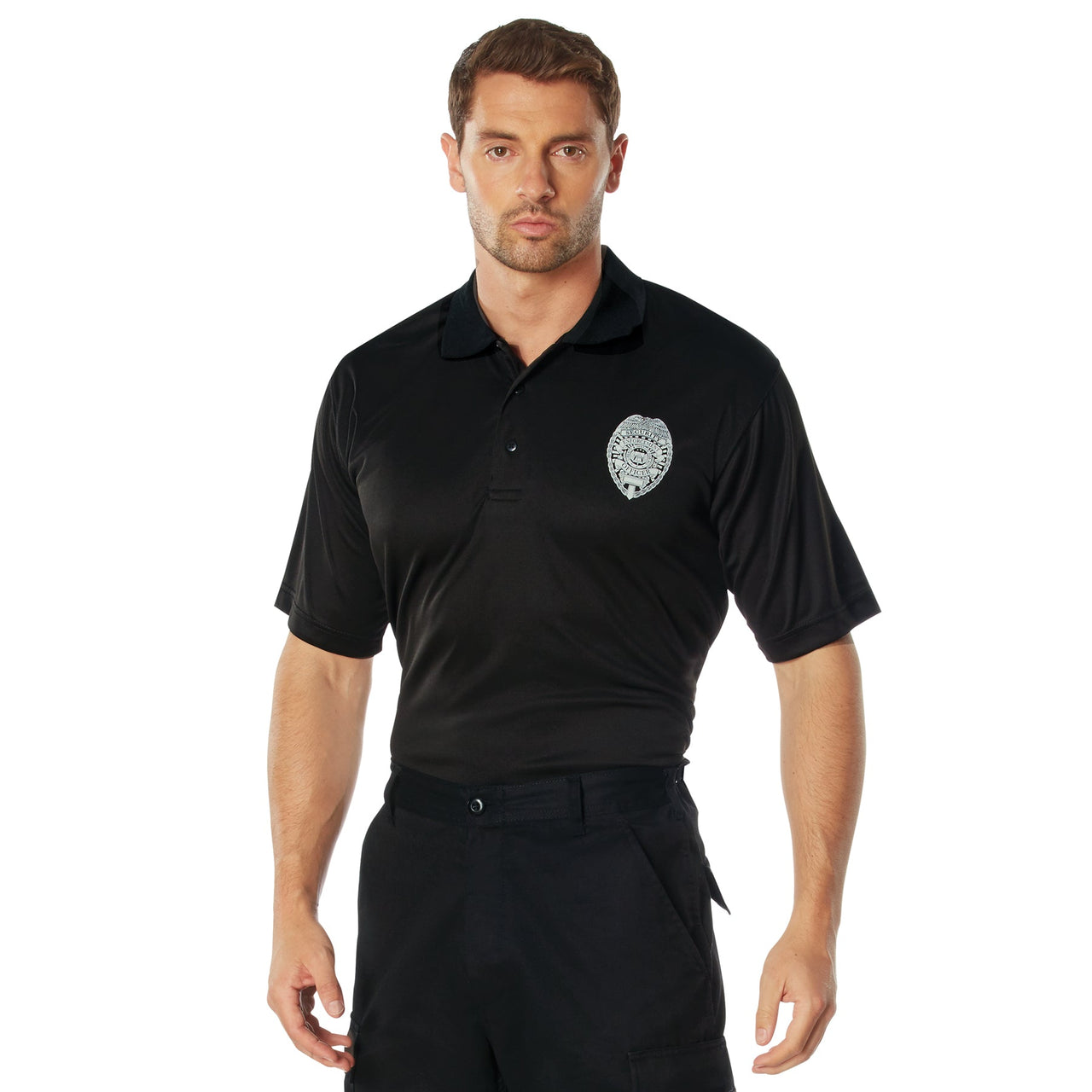 Rothco Moisture Wicking Security Polo Shirt With Badge LARSON TACTICAL SUPPLY