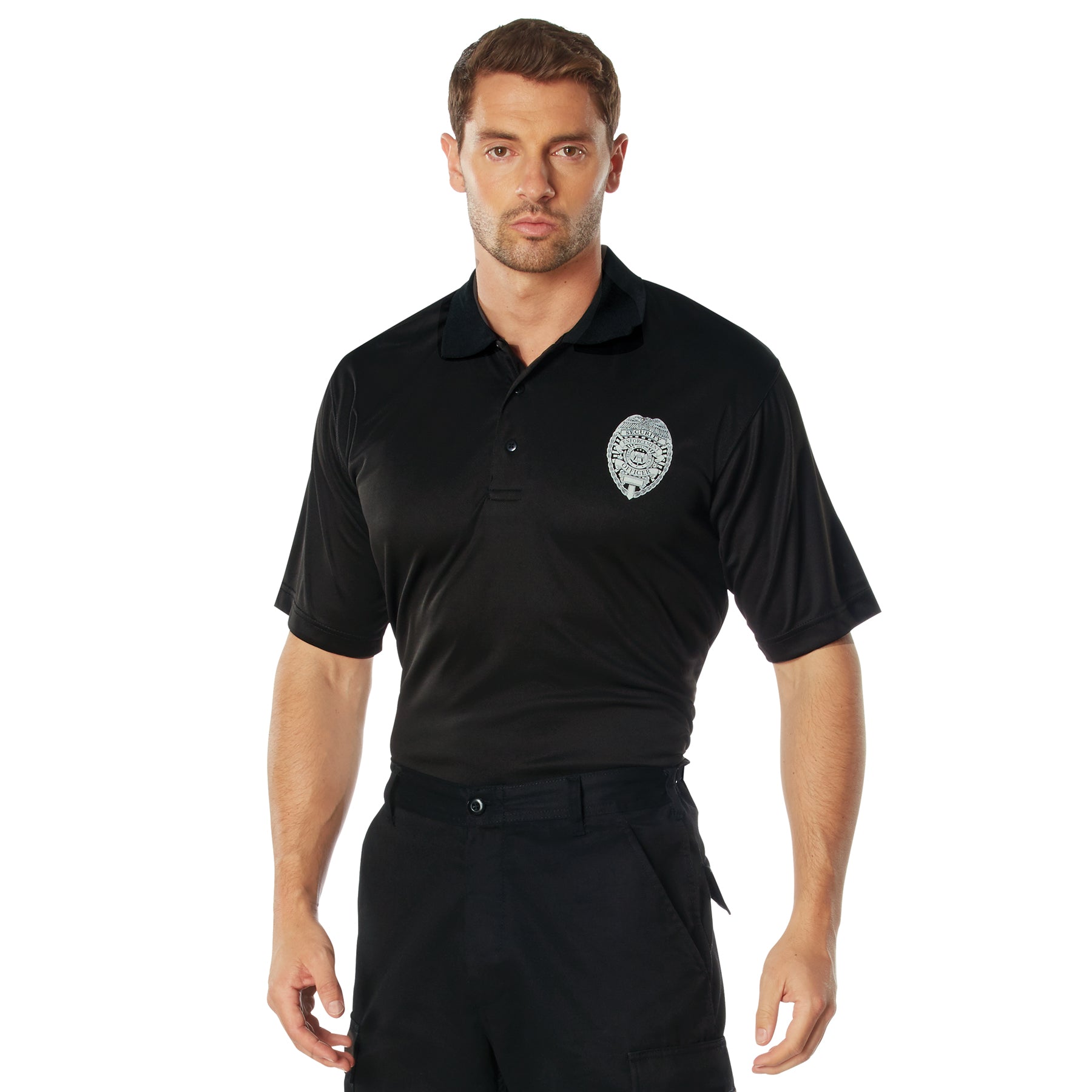 Rothco Moisture Wicking Security Polo Shirt With Badge LARSON TACTICAL SUPPLY