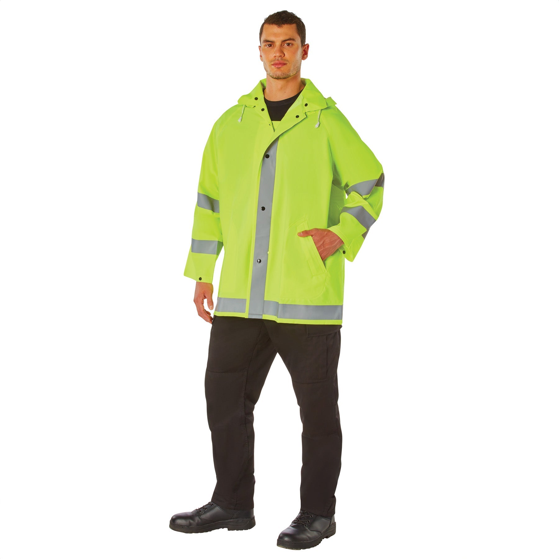 Rothco Safety Reflective Rain Jacket LARSON TACTICAL SUPPLY