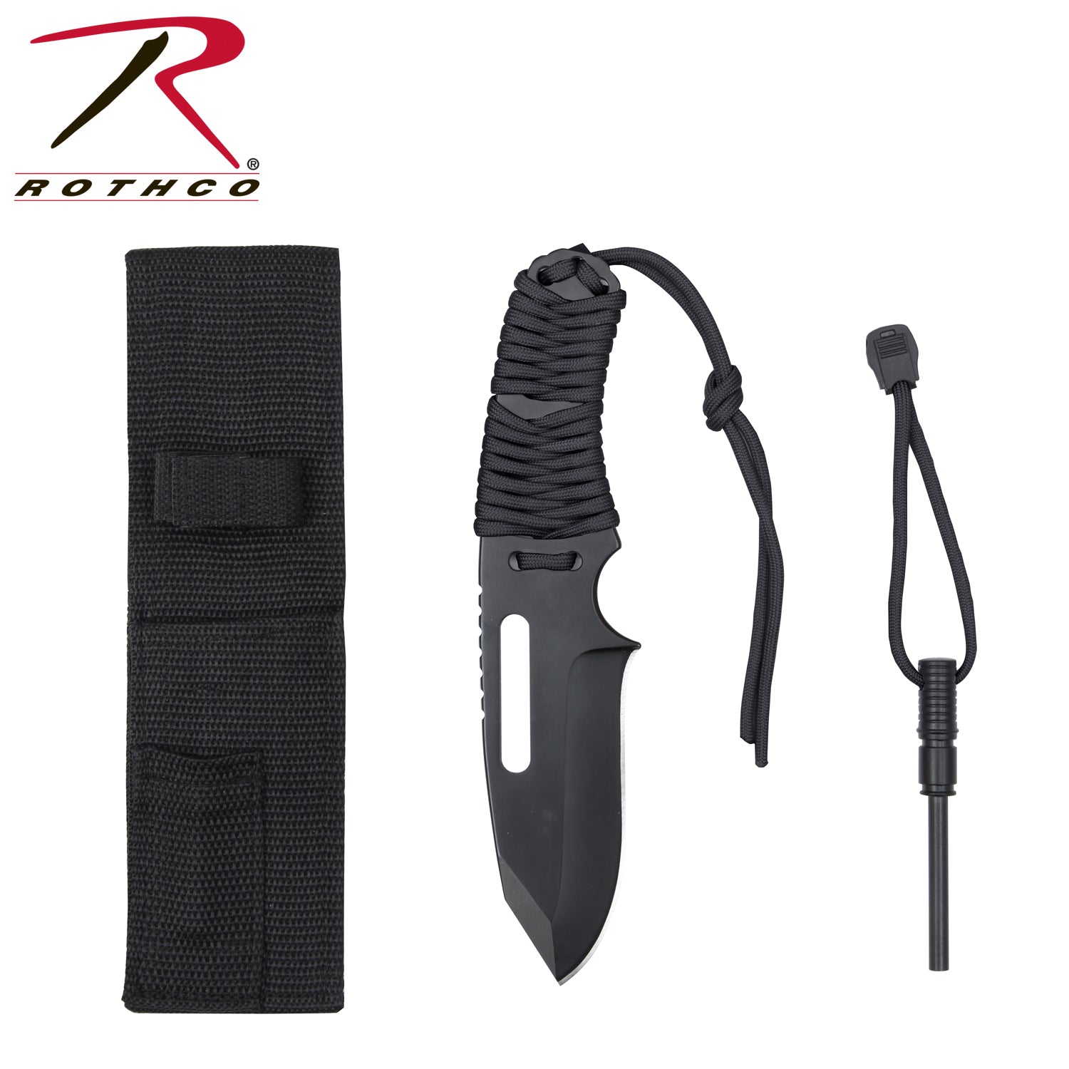 Rothco Large Paracord Knife With Fire Starter LARSON TACTICAL SUPPLY
