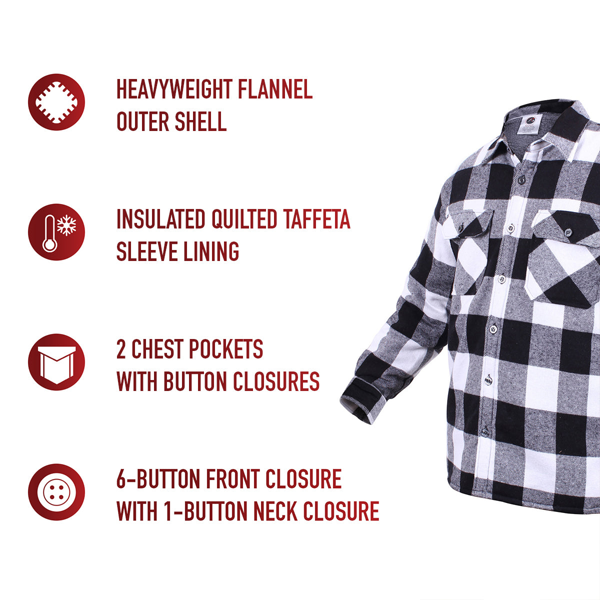 Rothco Extra Heavyweight Buffalo Plaid Sherpa Lined Flannel Shirts LARSON TACTICAL SUPPLY