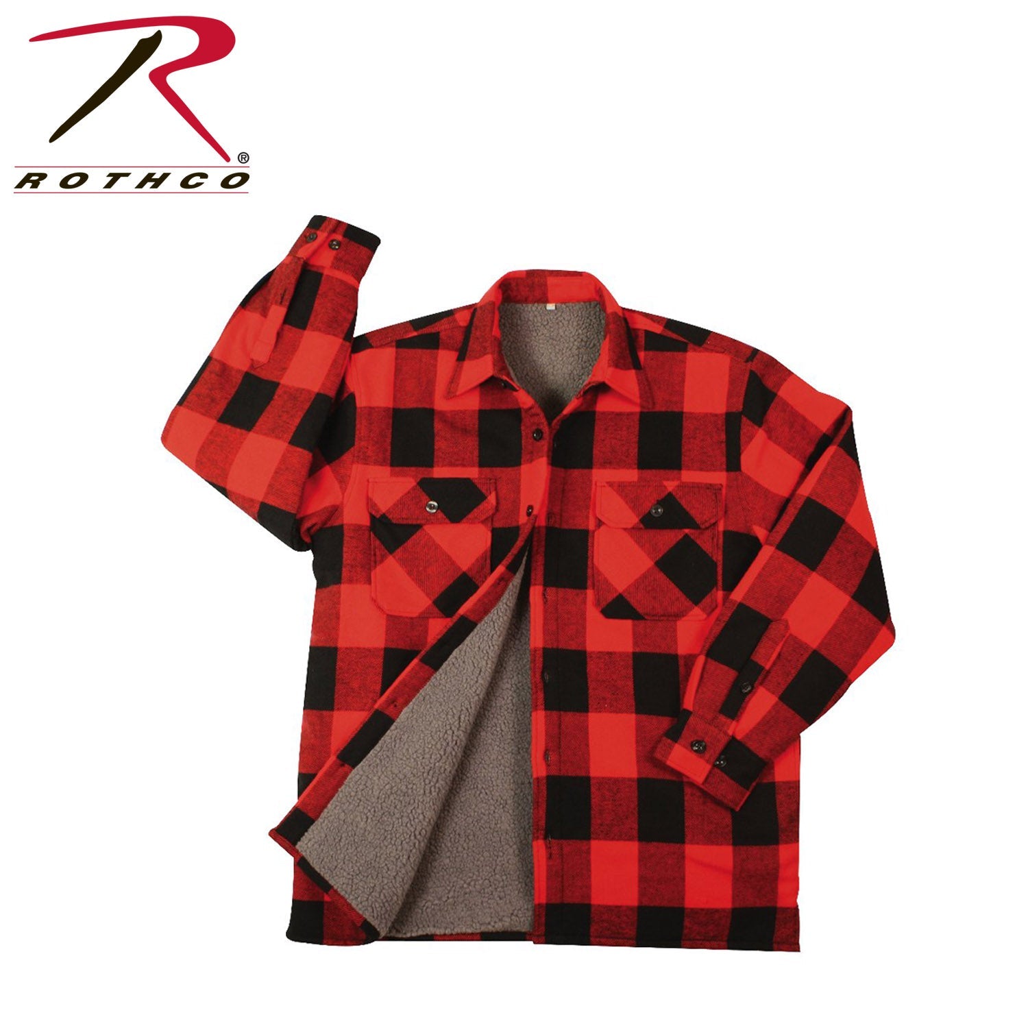 Rothco Extra Heavyweight Buffalo Plaid Sherpa Lined Flannel Shirts LARSON TACTICAL SUPPLY