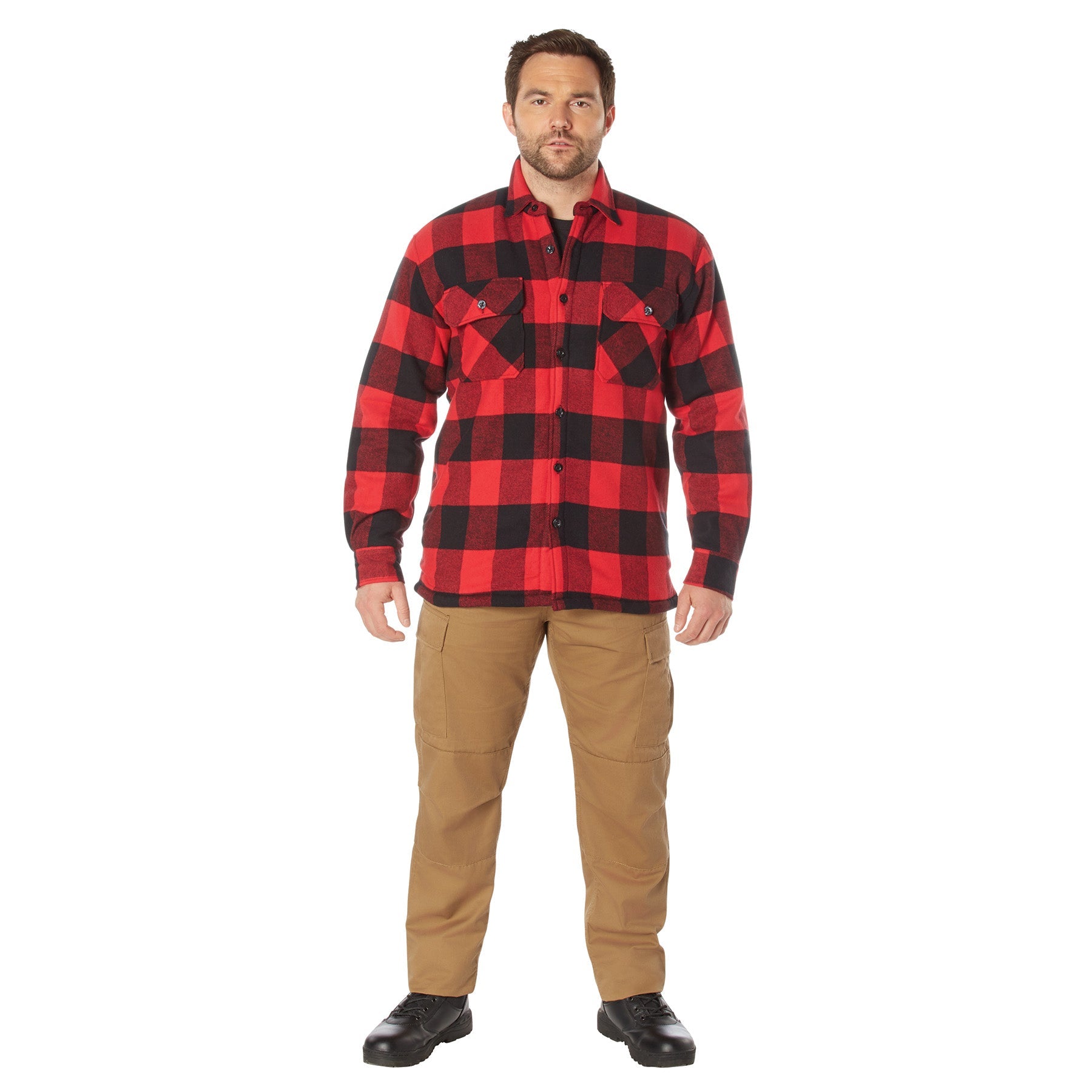 Rothco Extra Heavyweight Buffalo Plaid Sherpa Lined Flannel Shirts LARSON TACTICAL SUPPLY