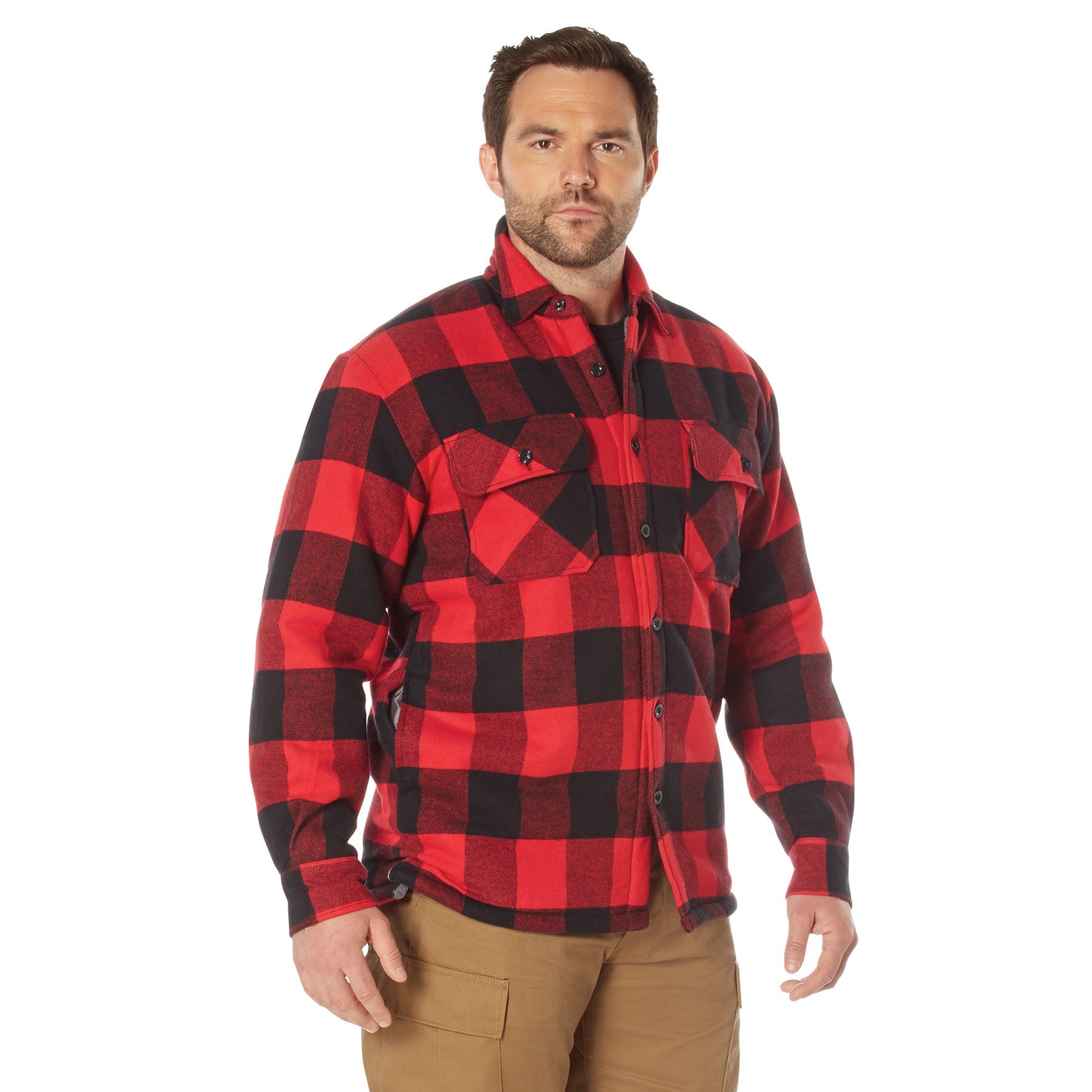 Rothco Extra Heavyweight Buffalo Plaid Sherpa Lined Flannel Shirts LARSON TACTICAL SUPPLY